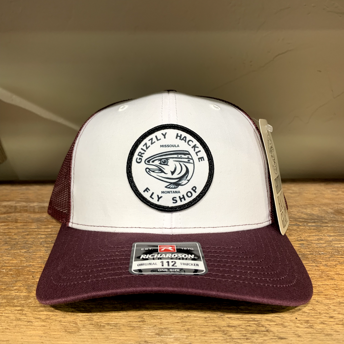Grizzly Hackle Circle Fish Logo Trucker Hat