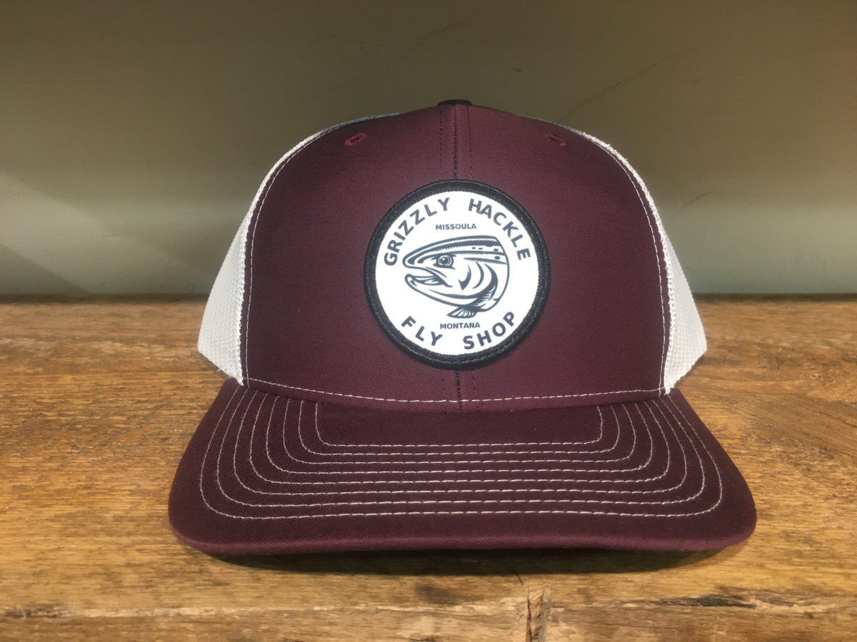 Grizzly Hackle Circle Fish Logo Trucker Hat