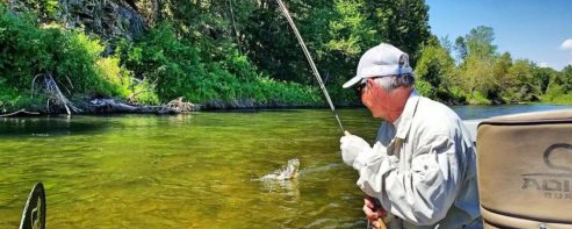 hooking a fish on the blackfoot river