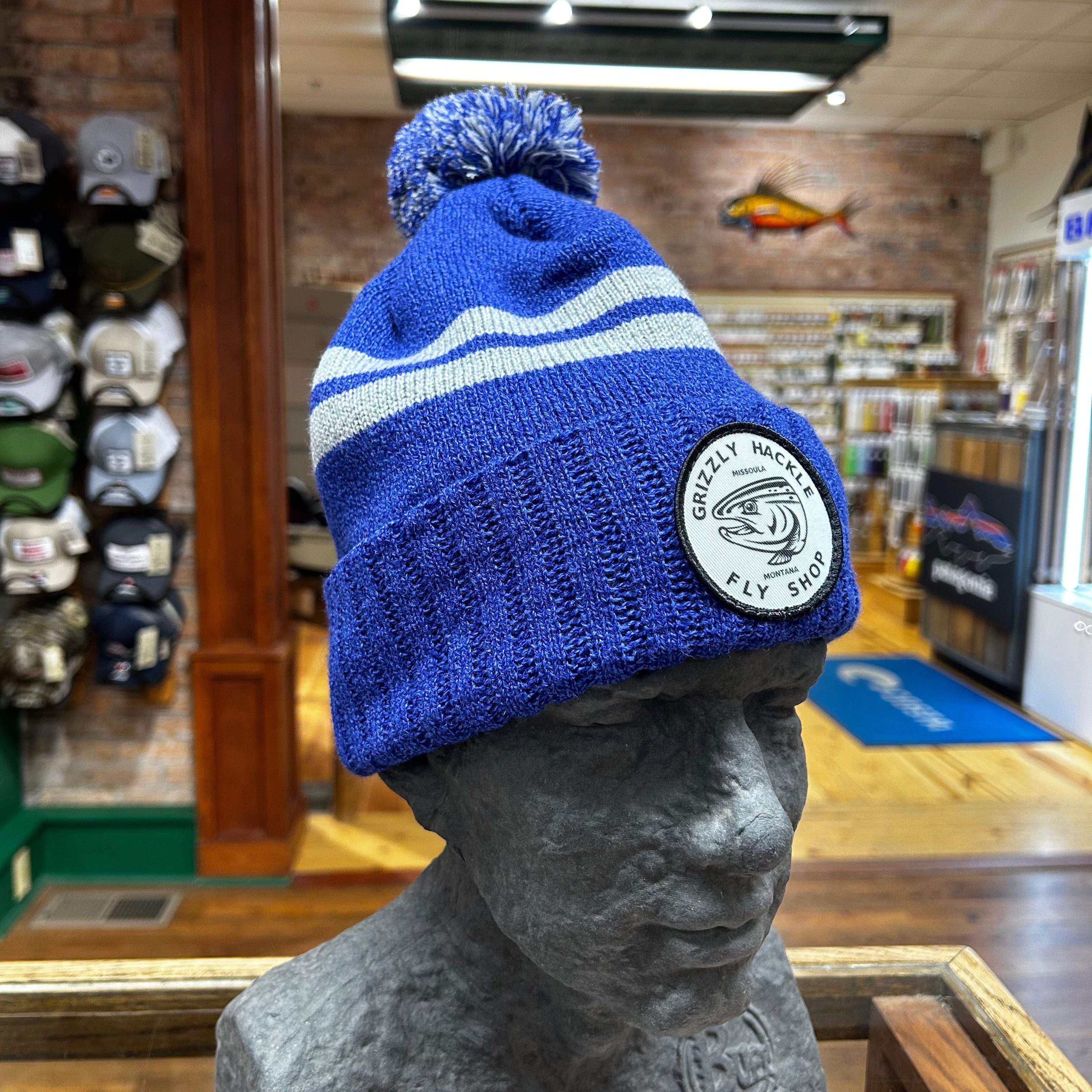Grizzly Hackle Knit Beanie