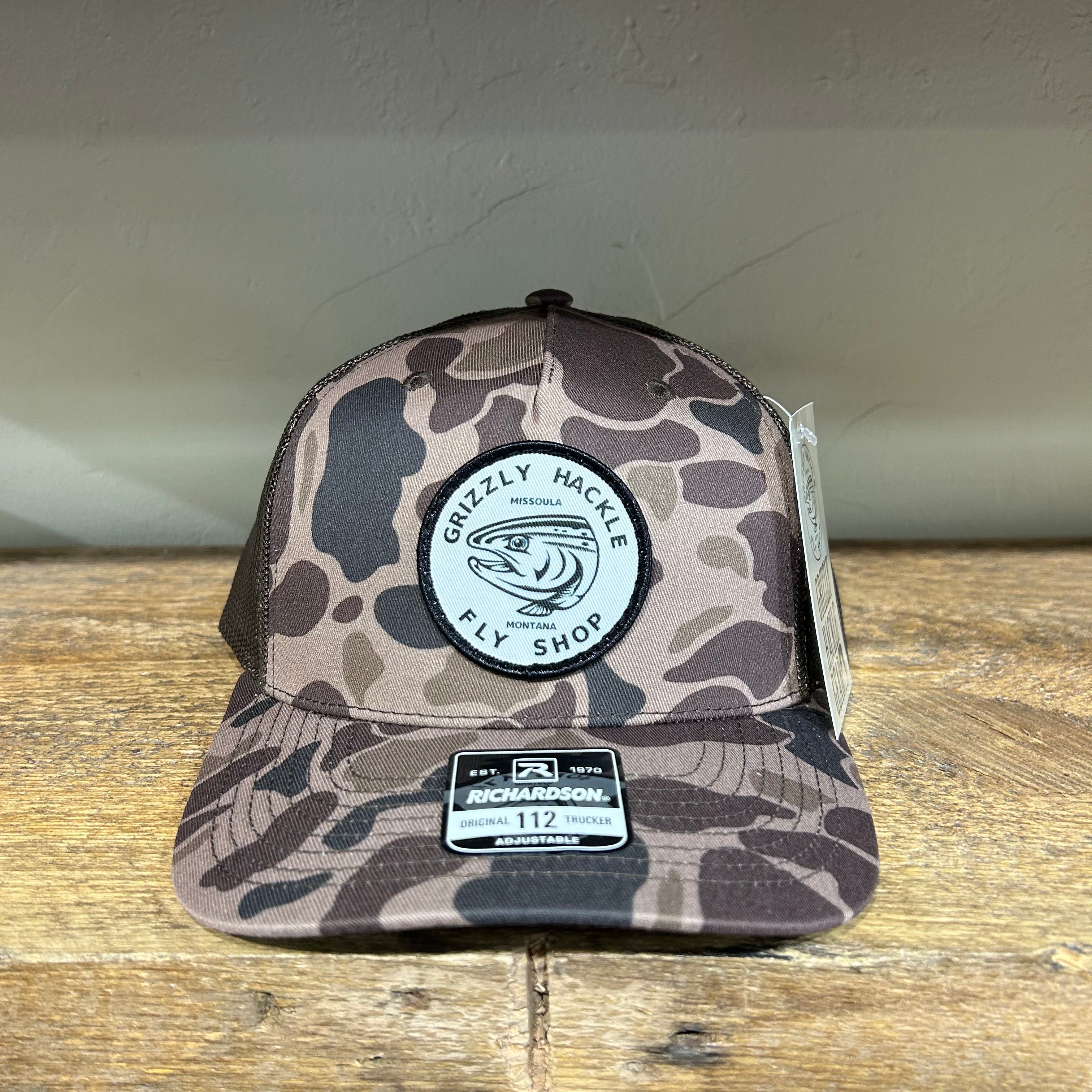 Grizzly Hackle Circle Fish Logo Trucker Hat