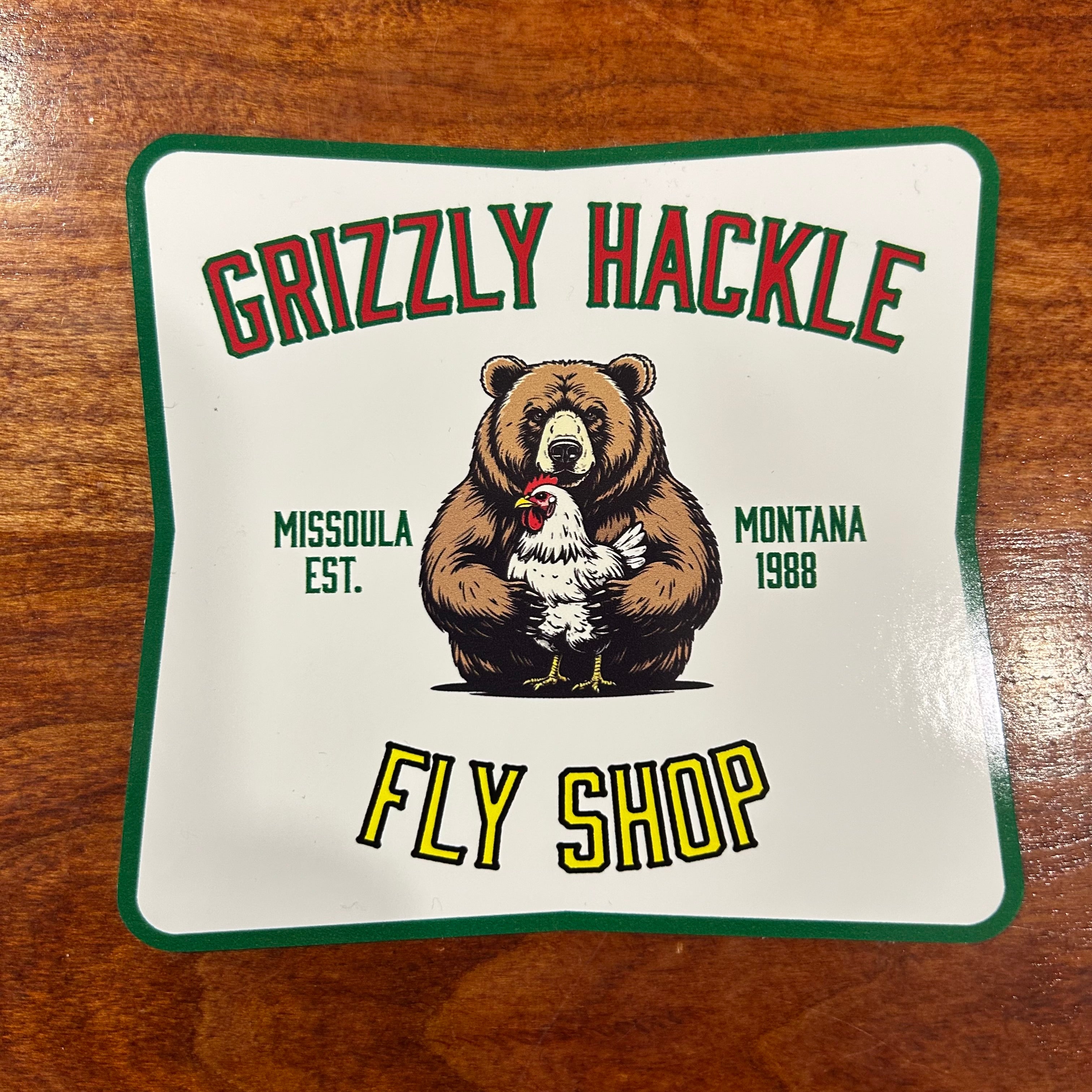 Grizzly Hackle Stickers- Bear Hug