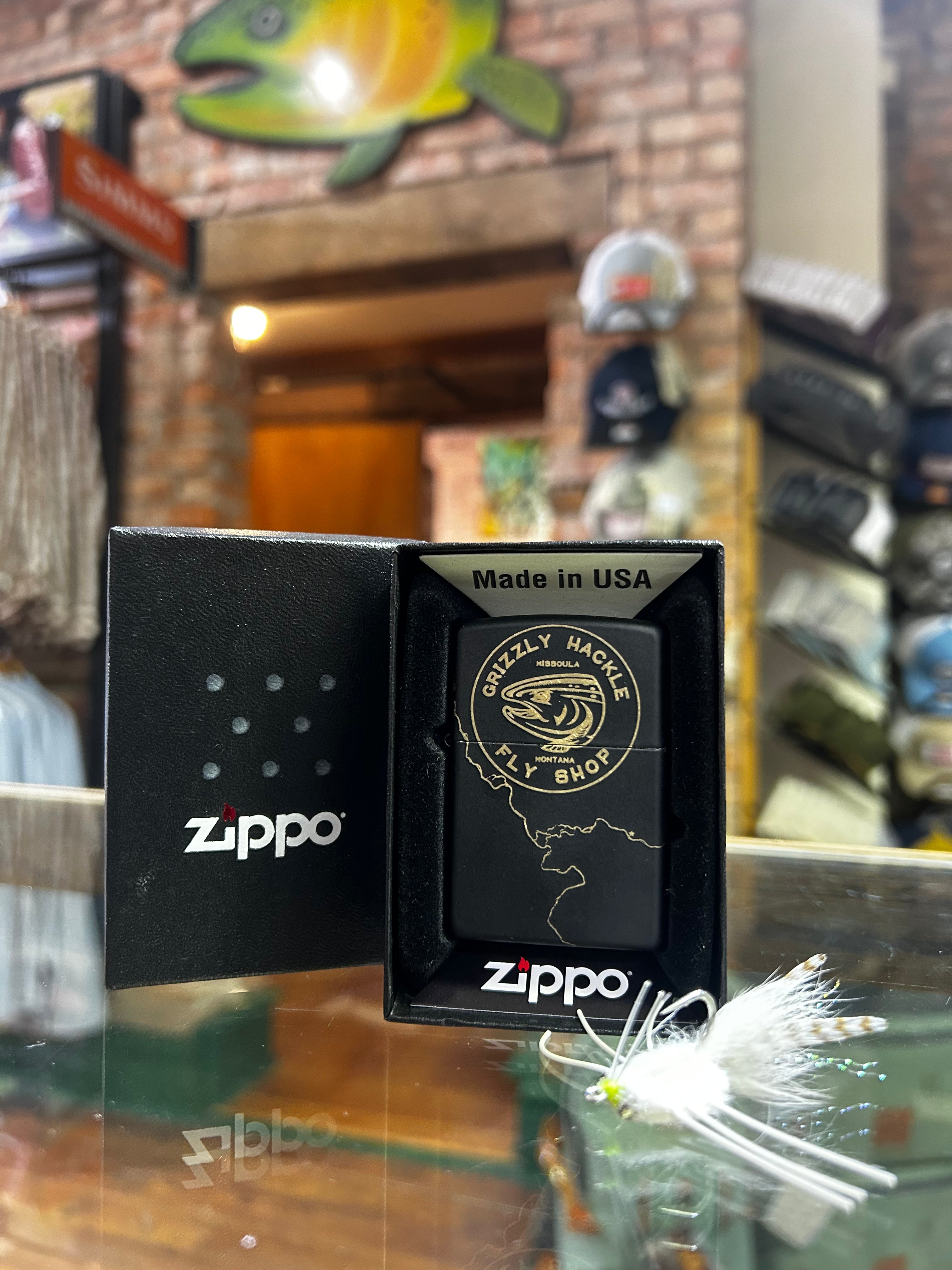 Grizzly Hackle "Circle Fish" Zippo Lighter