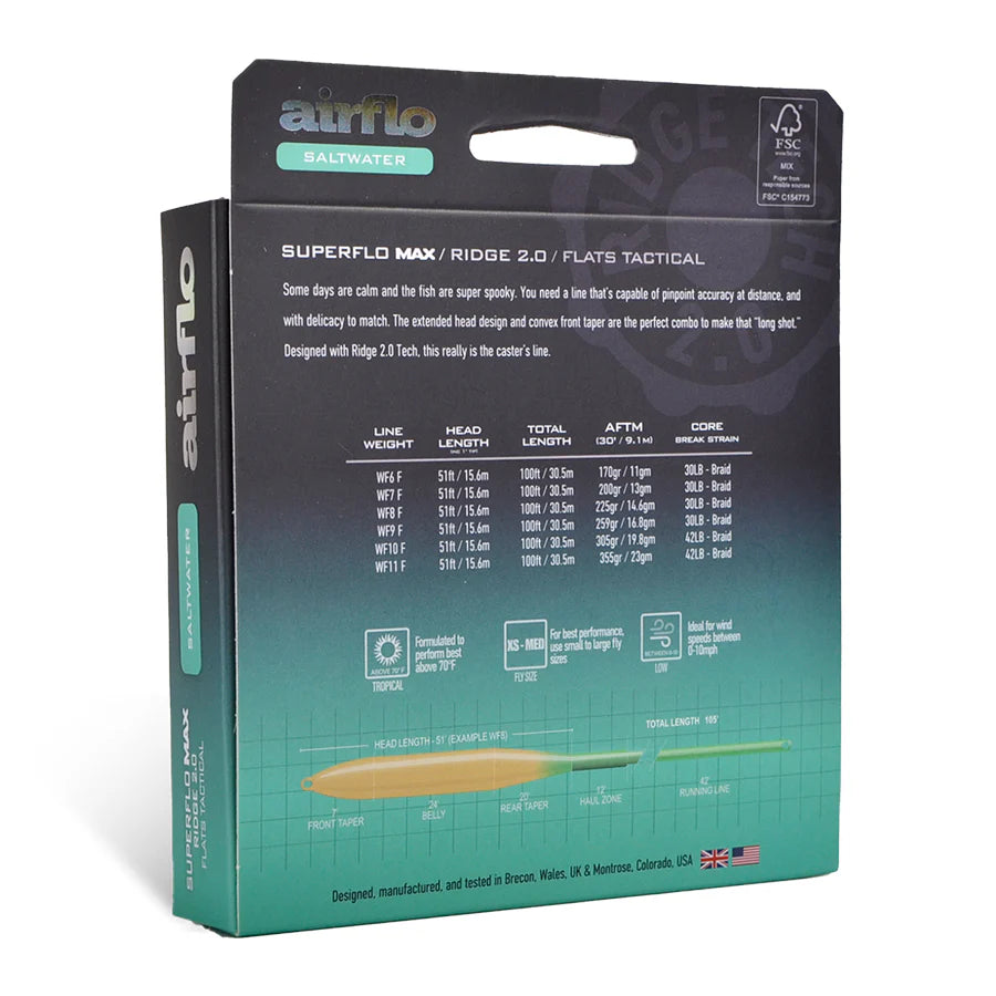 Airflo Superflo Max Ridge 2.0 Flats Tactical Taper Fly Line