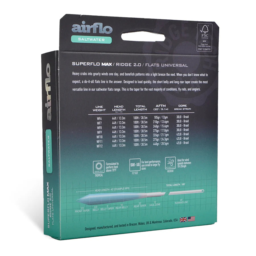 Airflo Superflo Max Ridge 2.0 Flats Universal Taper Fly Line