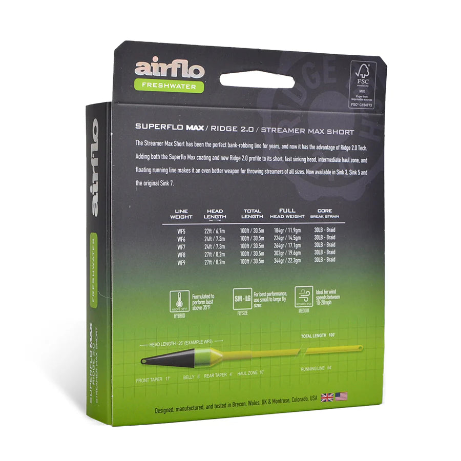 Airflo Superflo Max Ridge 2.0 Streamer Max Short Fly Line
