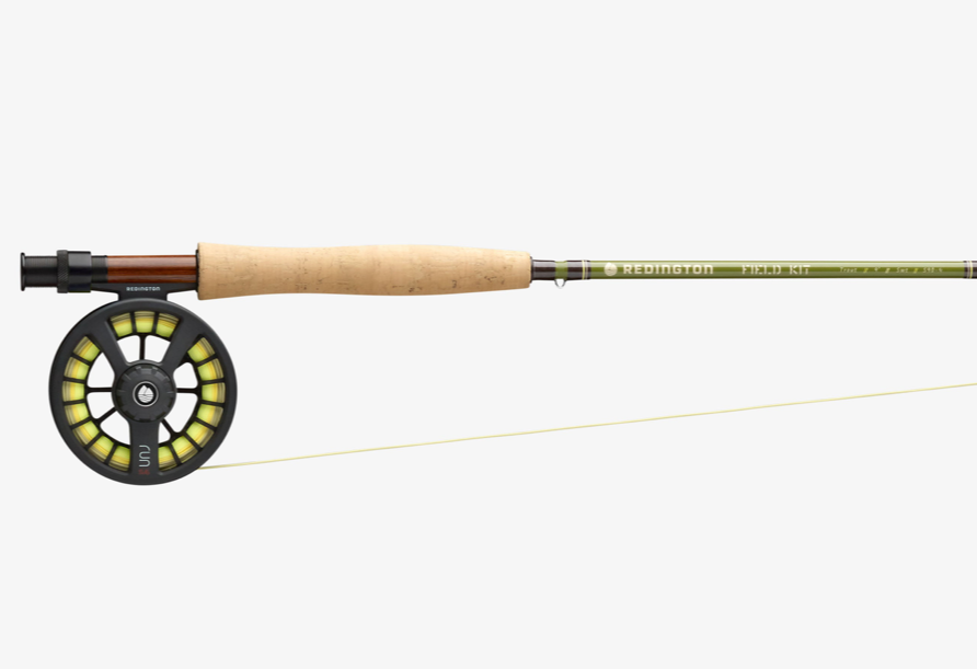 590 fishing reel Redington Field Trout Kit generous concave spool surface Redington Field Fly Rod Kit-