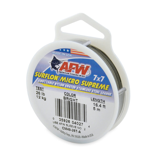 AFW Surflon Micro Supreme, Nylon Coated 7x7 Stainless Steel Leader Wire