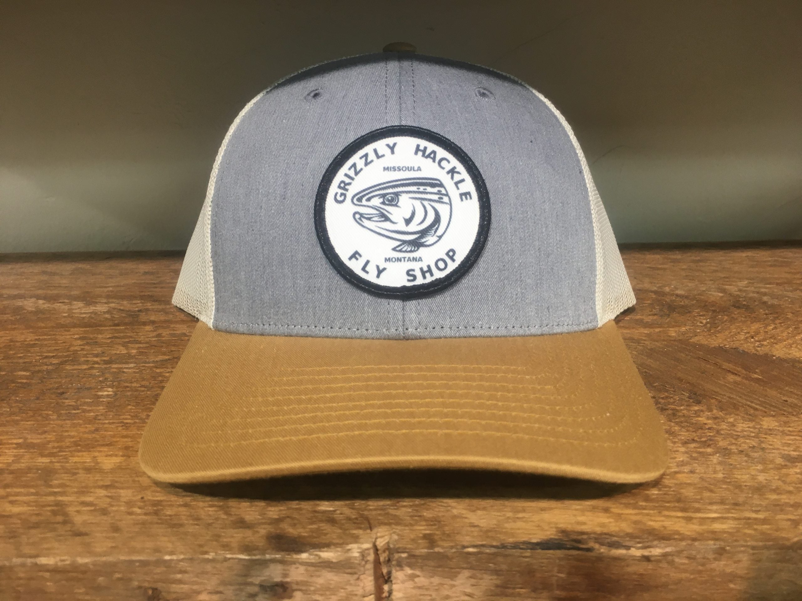 Grizzly Hackle Circle Fish Logo Low Pro Trucker Hat