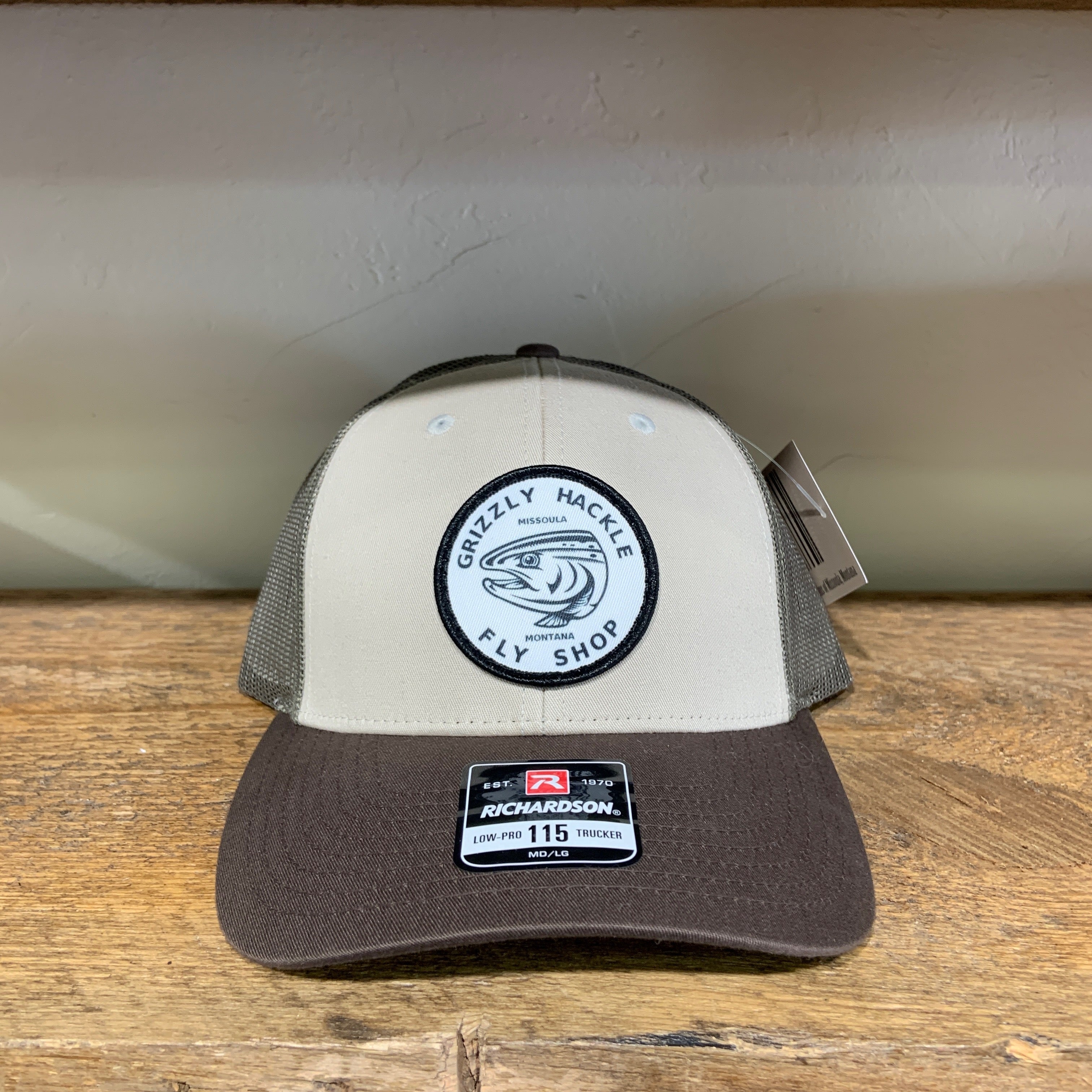 Grizzly Hackle Circle Fish Logo Low Pro Trucker Hat