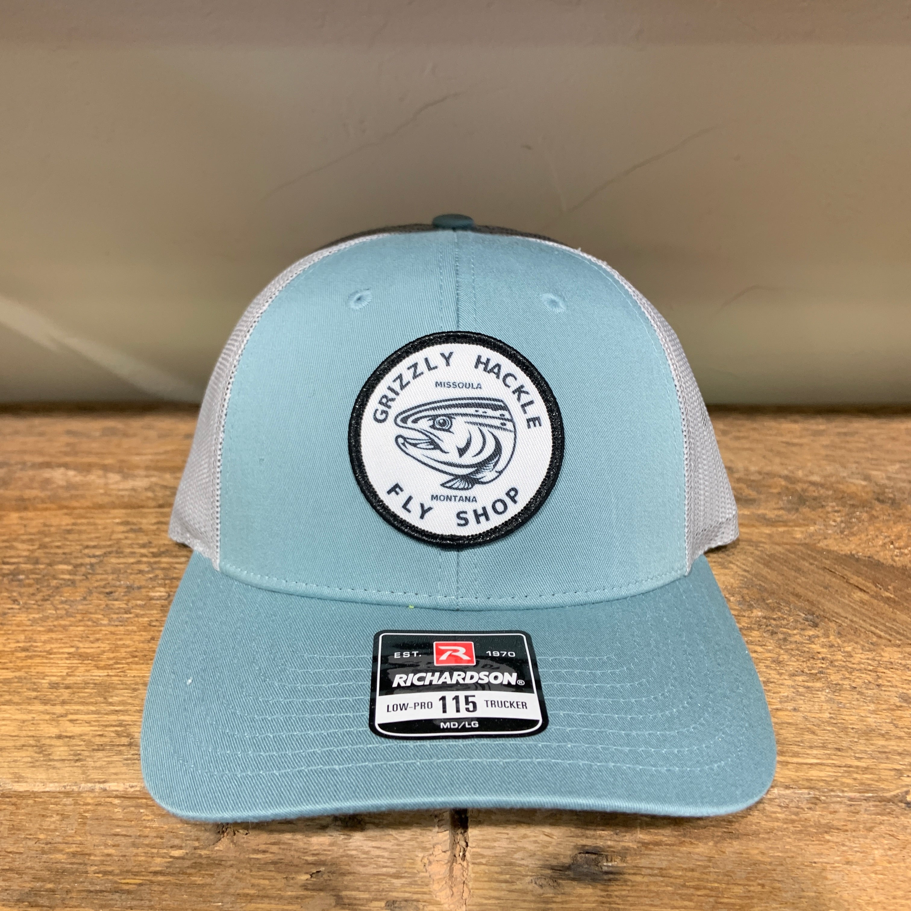 Grizzly Hackle Circle Fish Logo Low Pro Trucker Hat