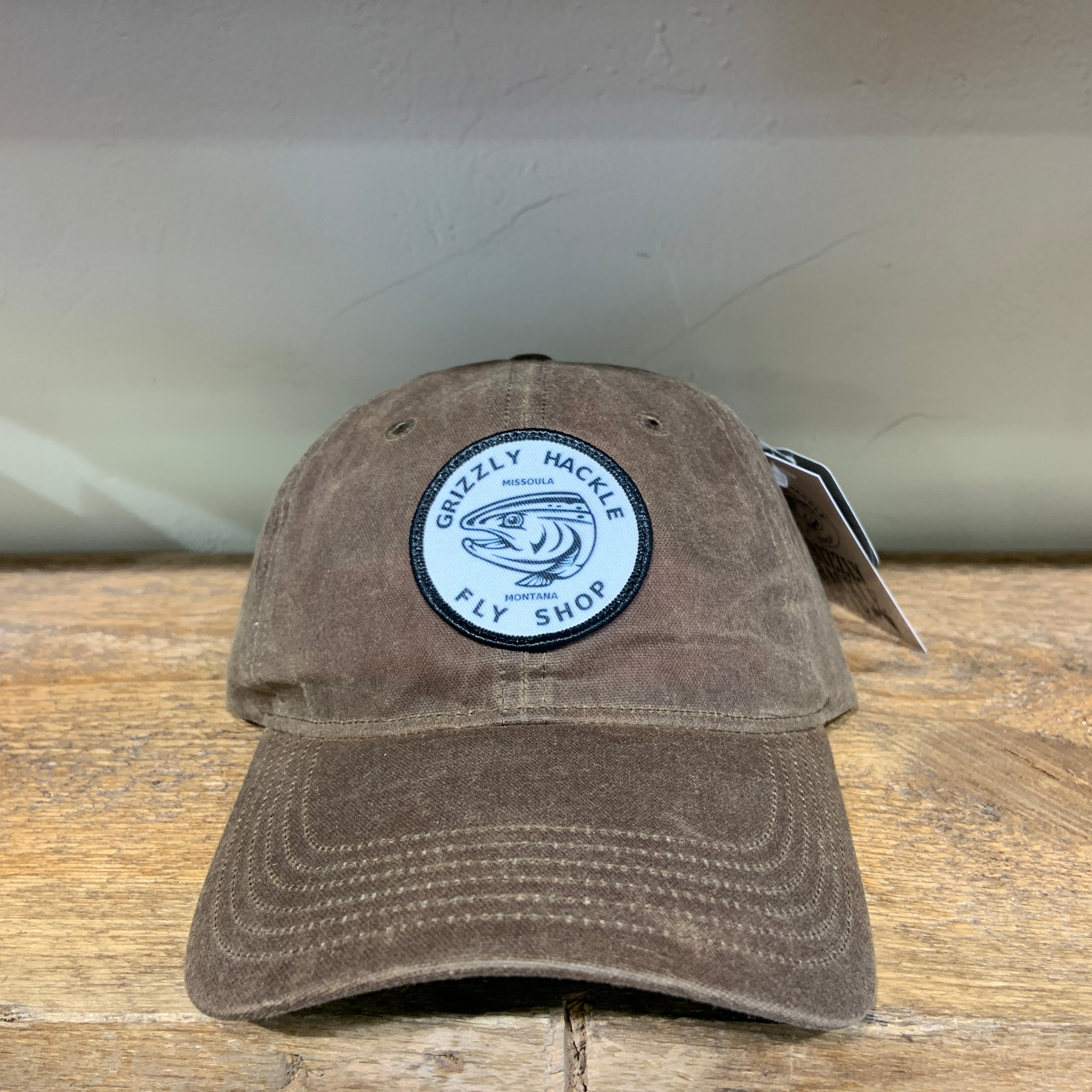 Grizzly Hackle Waxed Canvas Hat- Circle Fish