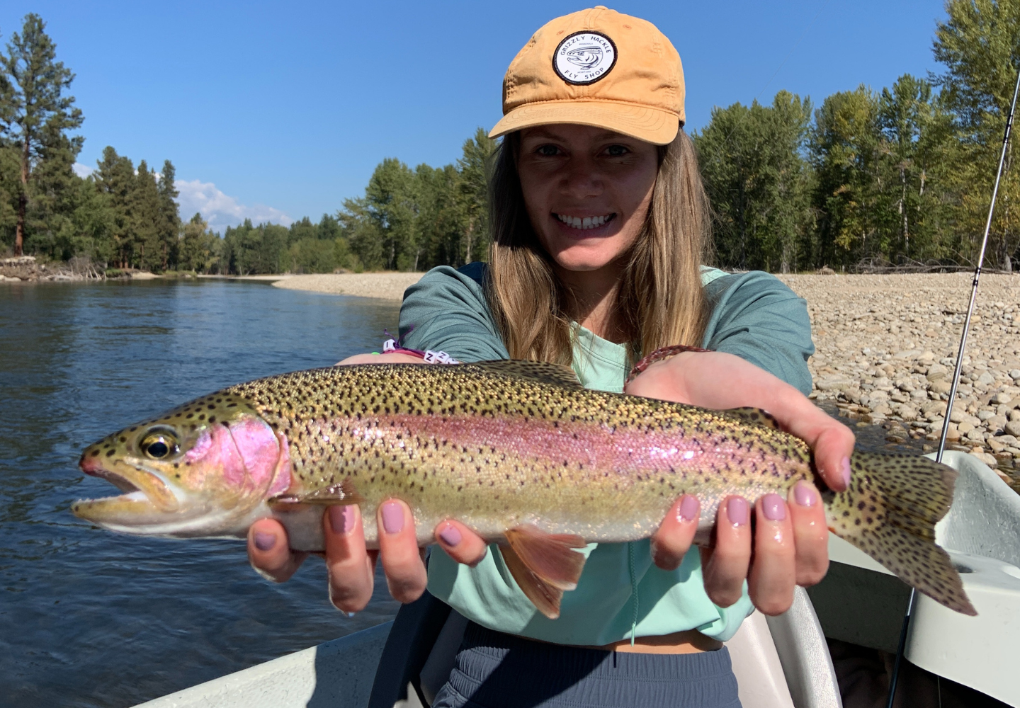 Rainbow trout caught while float fishing in Montana